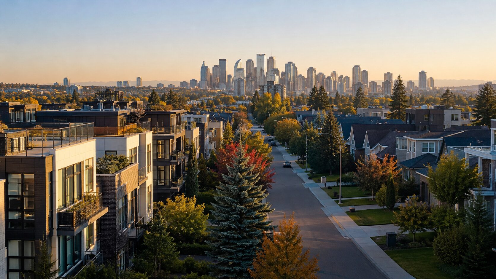 Modern Calgary condominium building near downtown